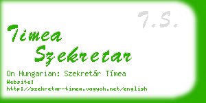 timea szekretar business card